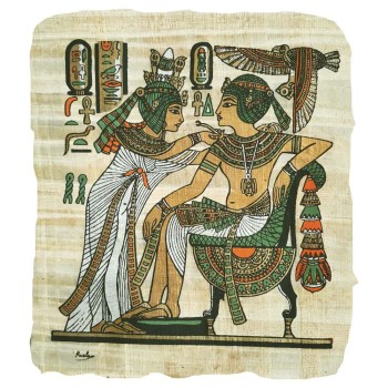 papiro egipcio original de la pareja de Tutankamón